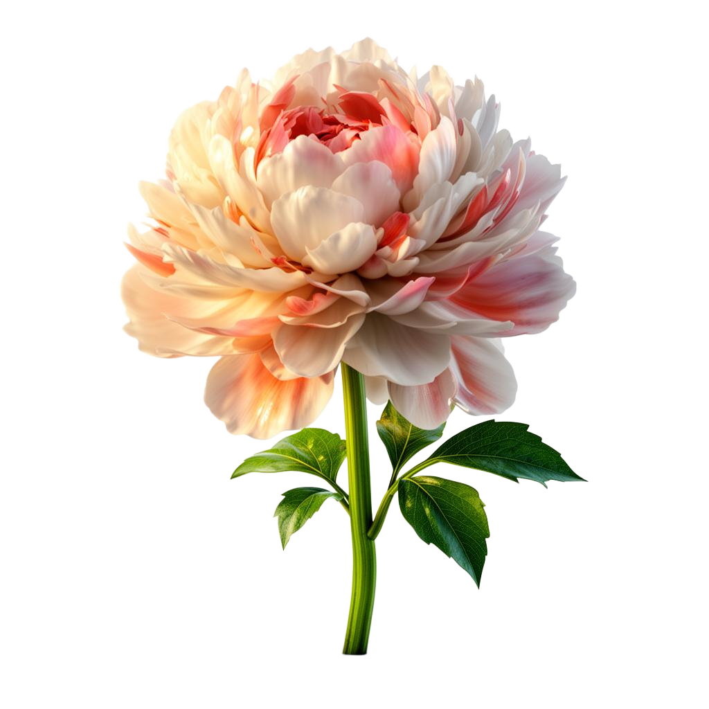 Pivoine 3D — symbole BABEE Jardin, jardinerie premium